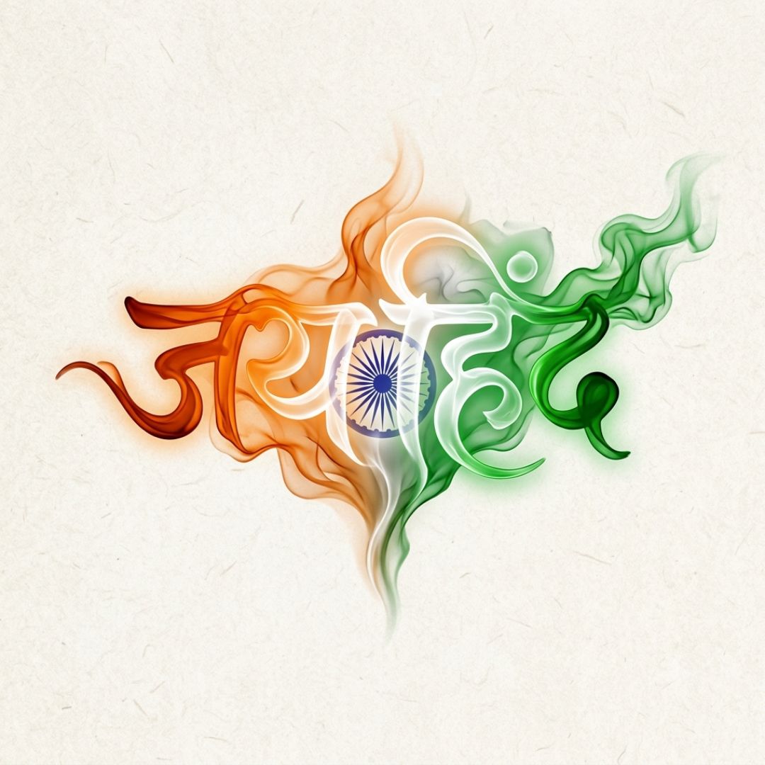 Jai Hind tricolor smoke art